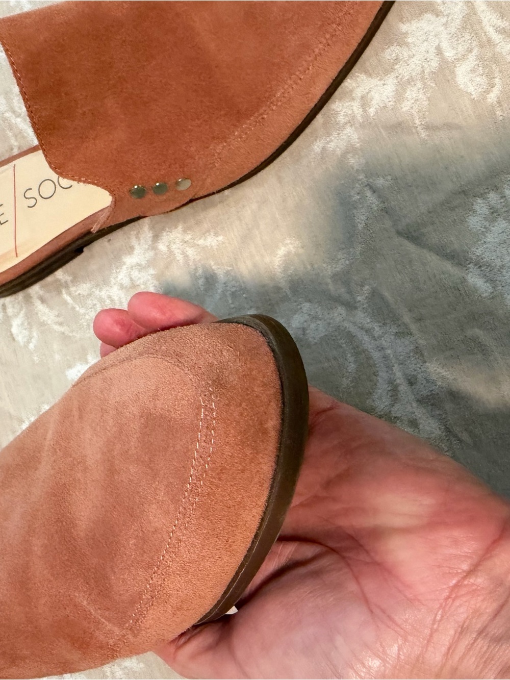 Sole Society Suede Pointed-Toe Mules, Coral, Size 9.5 - Picture 12 of 12
